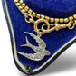 Antique gold, silver & rose cut diamond swallow charm