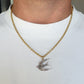 Antique gold, silver & rose cut diamond swallow charm