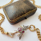 Antique 15ct gold, diamond, ruby & opal bee brooch