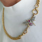 Antique 15ct gold, diamond, ruby & opal bee brooch