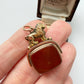 Victorian 9ct gold & carnelian lion fob