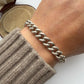 Antique sterling silver graduated curb bracelet