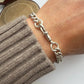 Antique sterling silver graduated curb bracelet