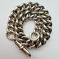 Antique sterling silver graduated curb bracelet