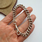 Antique sterling silver graduated curb bracelet