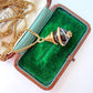 Victorian 18ct gold & banded agate snake charm
