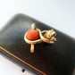 Victorian 15ct gold & coral snake charm