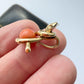 Victorian 15ct gold & coral snake charm