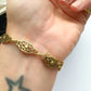 Antique French 18ct gold filigree lozenge link bracelet