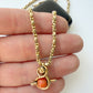 Victorian 15ct gold & coral snake charm