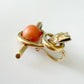 Victorian 15ct gold & coral snake charm