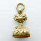 Vintage 9ct gold & bloodstone heart fob