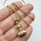 Vintage 9ct gold & bloodstone heart fob