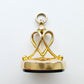 Antique 9ct gold & bloodstone heart fob