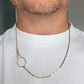 Antique 9ct gold bi-colour watch chain