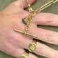 Antique 15ct gold & malachite snake fob