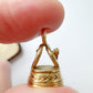 Antique 15ct gold & malachite snake fob