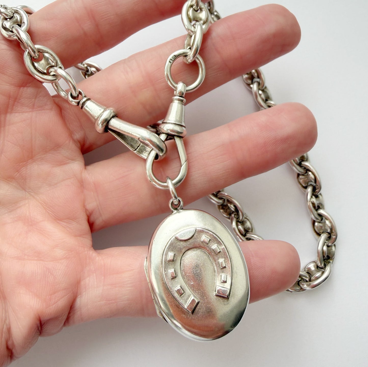 Victorian sterling silver horseshoe locket