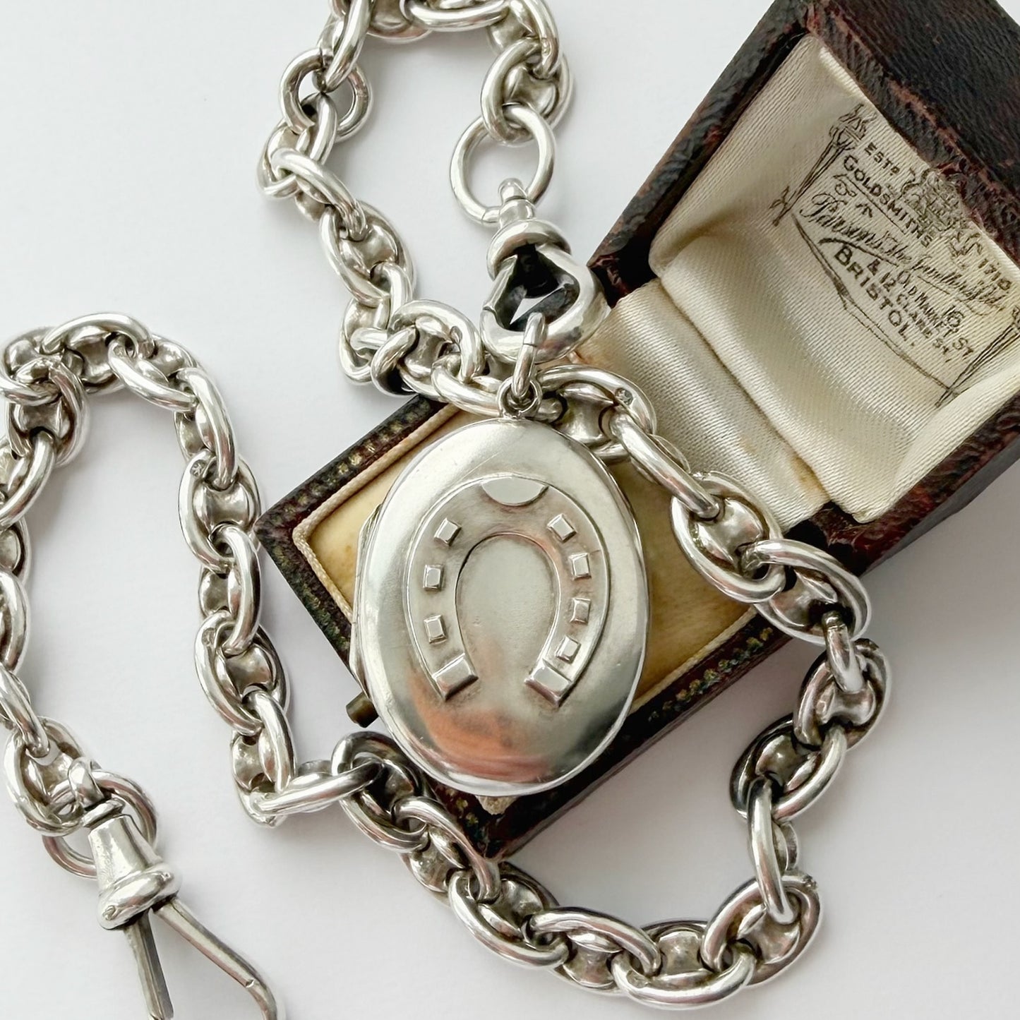 Victorian sterling silver horseshoe locket