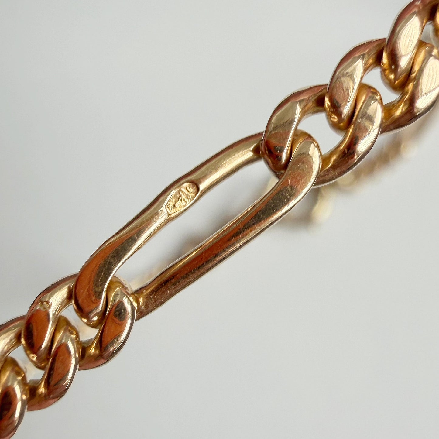 Antique Austrian 14ct gold figaro watch chain