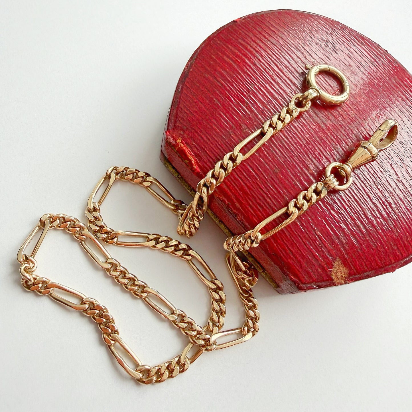 Antique Austrian 14ct gold figaro watch chain