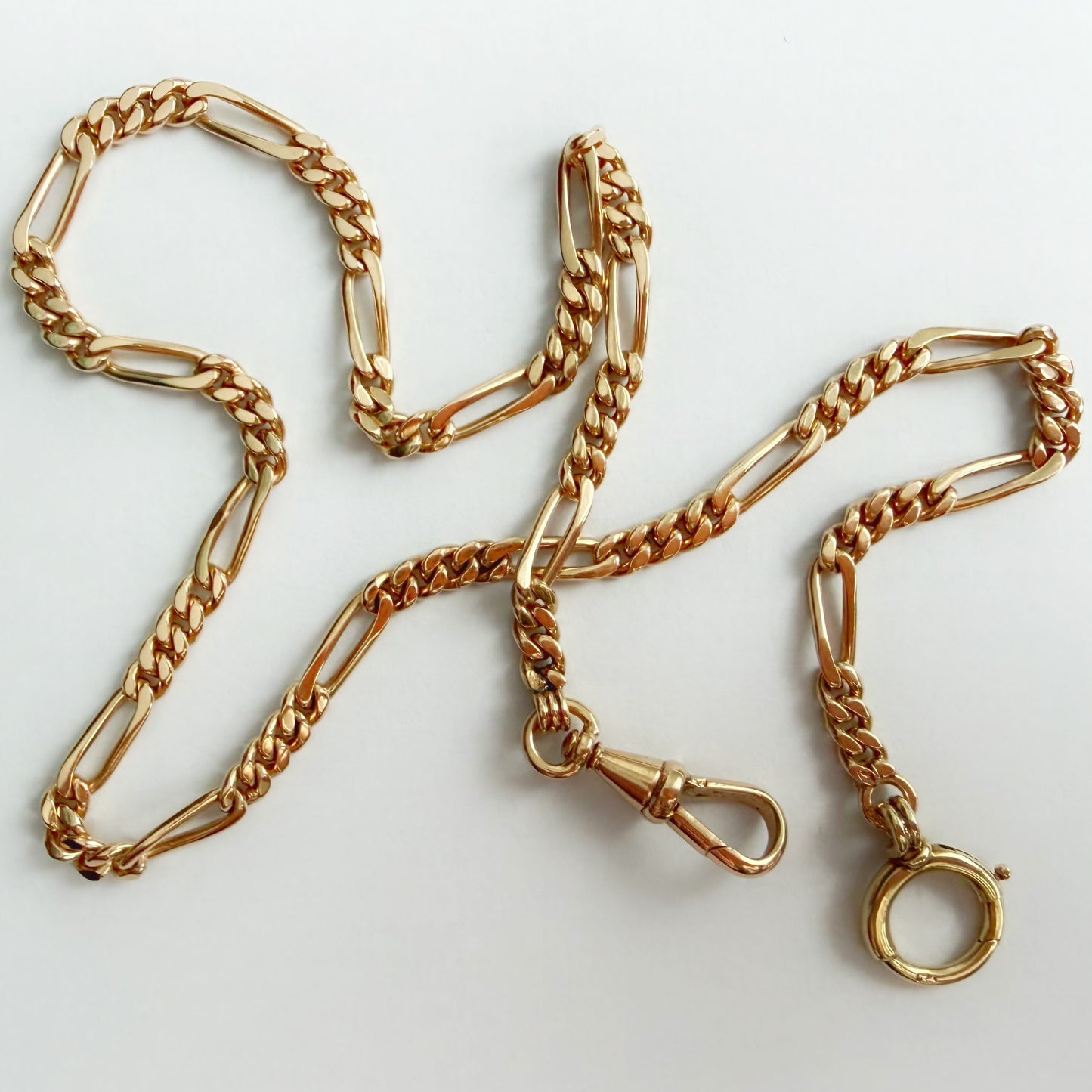 Antique Austrian 14ct gold figaro watch chain
