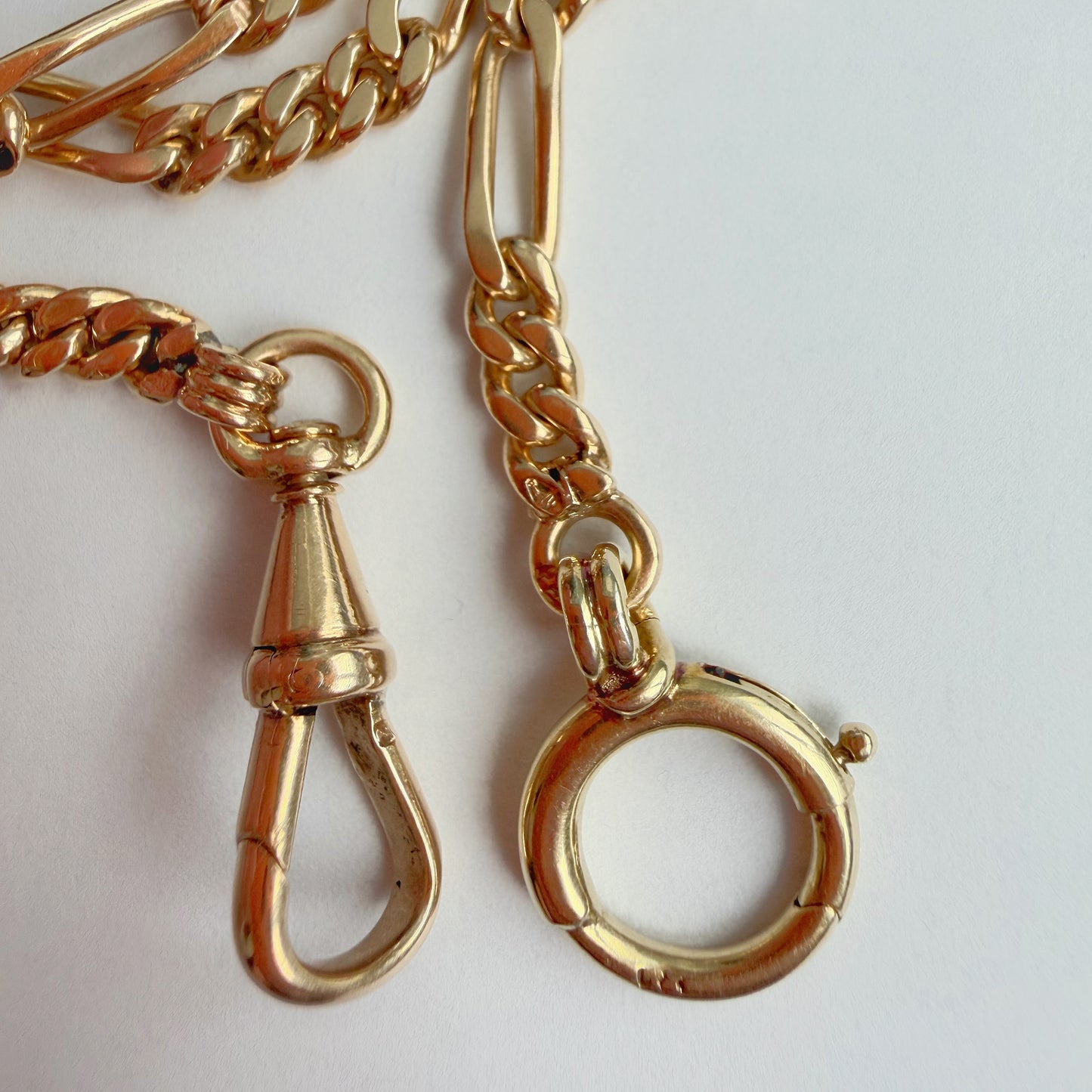Antique Austrian 14ct gold figaro watch chain