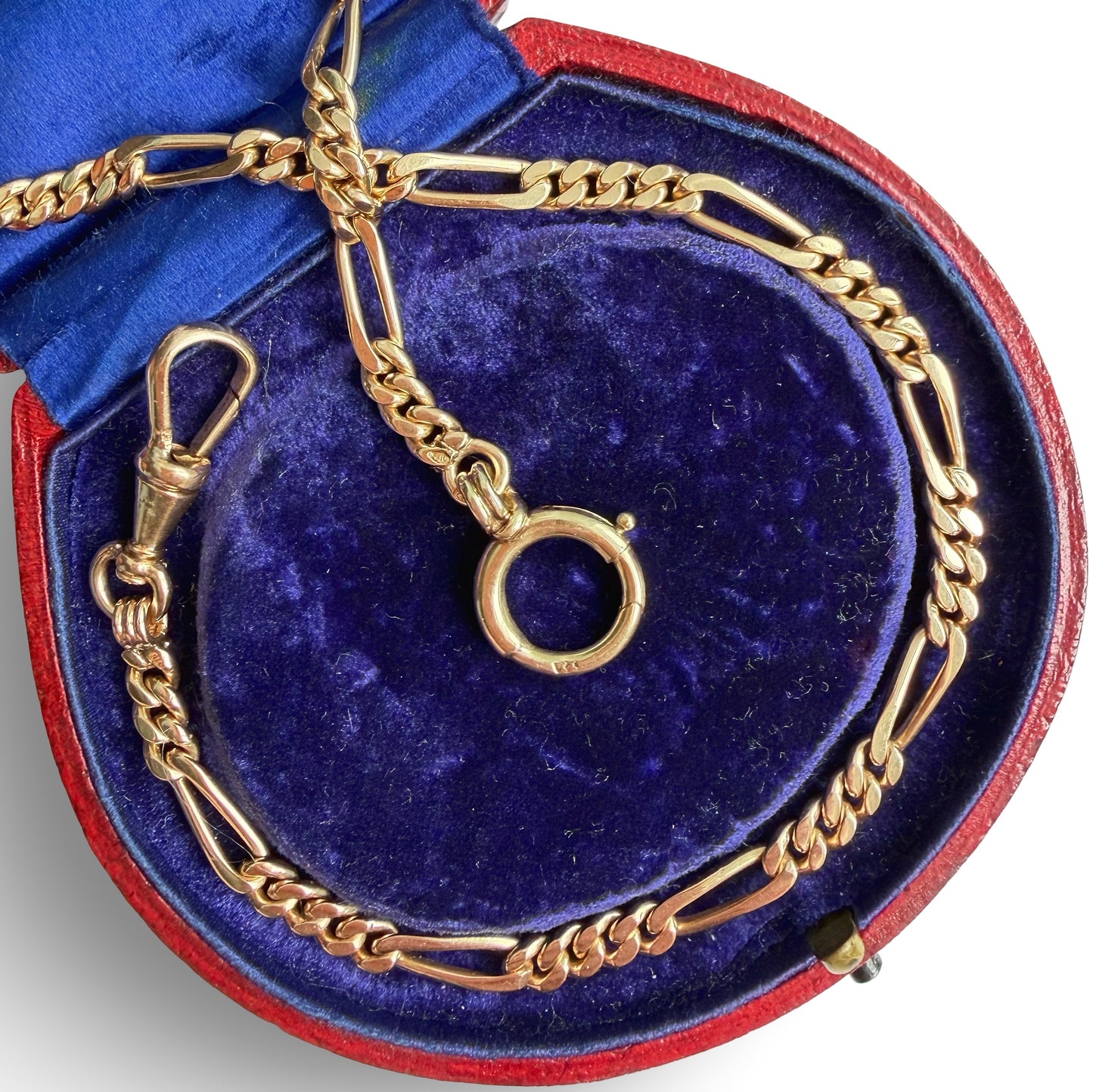 Antique Austrian 14ct gold figaro watch chain