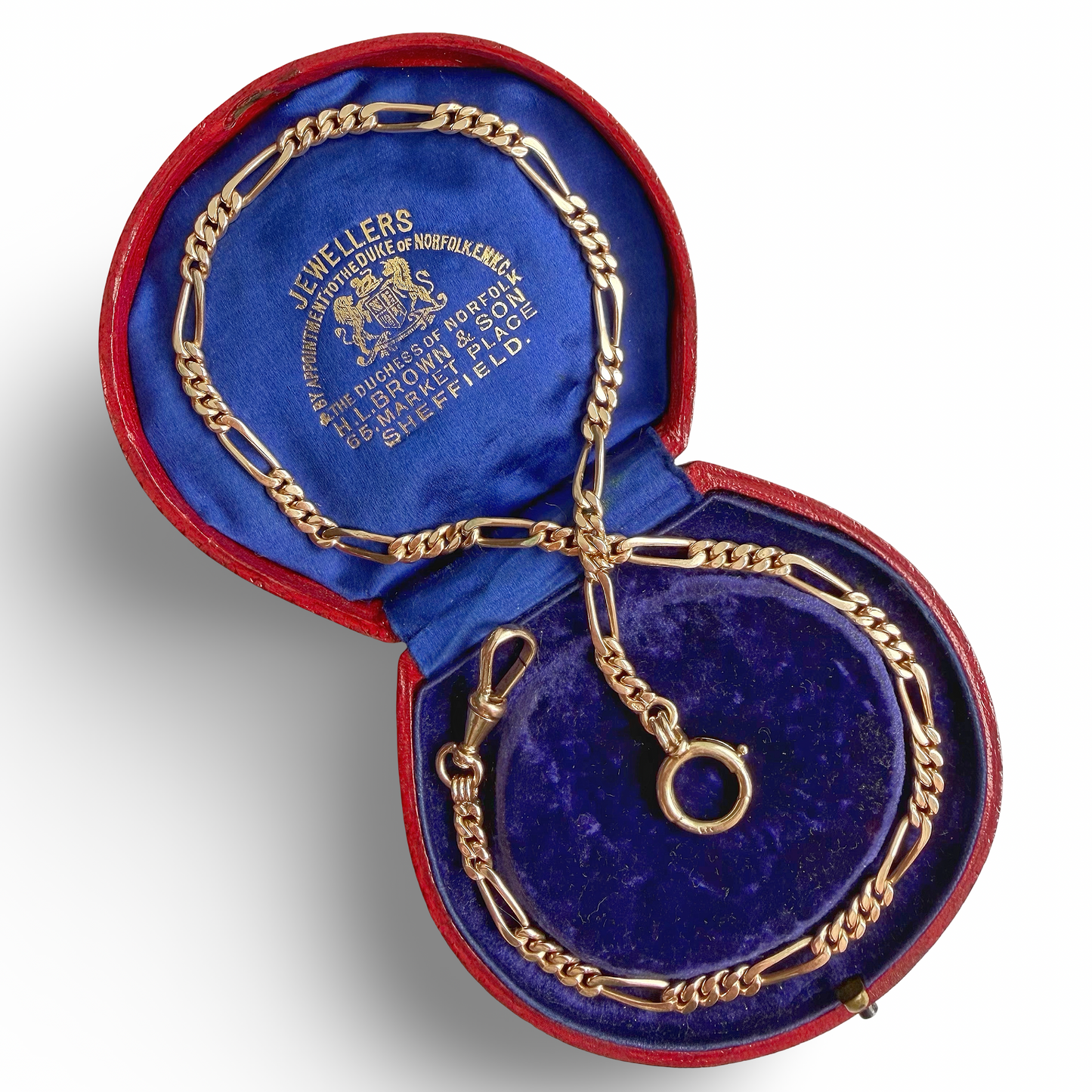 Antique Austrian 14ct gold figaro watch chain