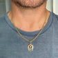 Antique 9ct gold & turquoise horseshoe charm