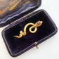 Antique French 18ct gold snake brooch