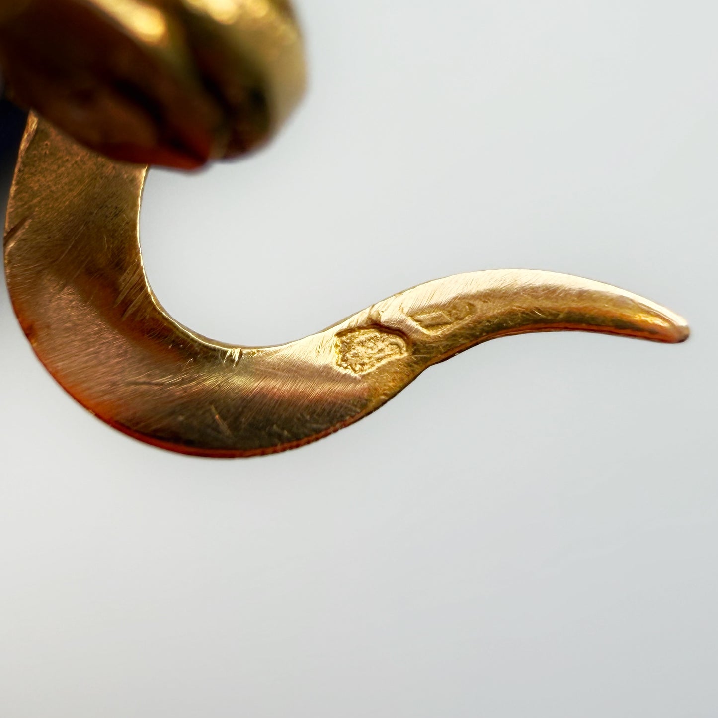 Antique French 18ct gold snake brooch
