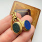 Victorian 18ct gold, lapis & bloodstone spinning locket