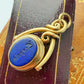 Victorian 18ct gold, lapis & bloodstone spinning locket