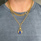 Victorian 18ct gold, lapis & bloodstone spinning locket