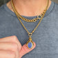 Victorian 18ct gold, lapis & bloodstone spinning locket
