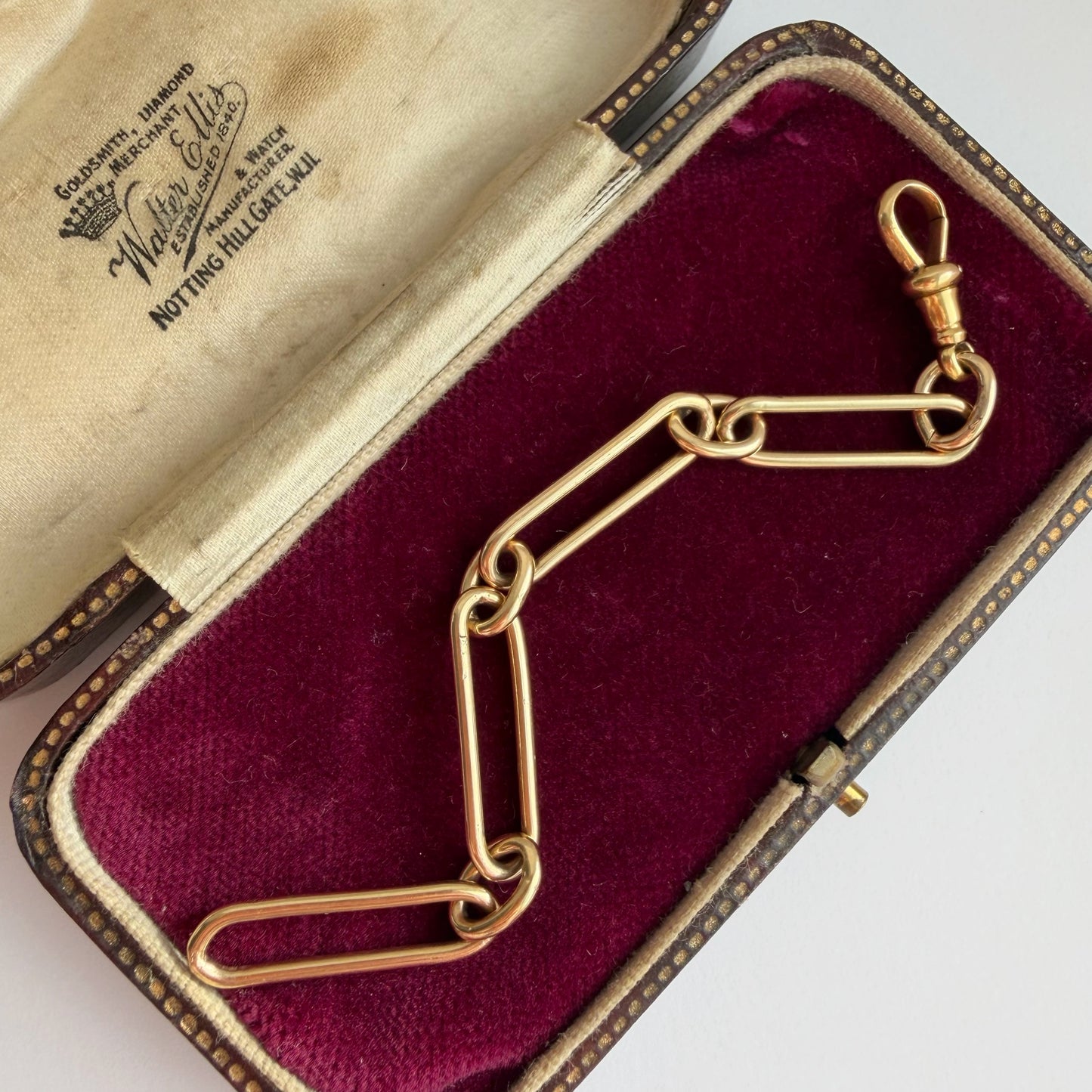 9ct yellow gold paperclip/trombone link extender