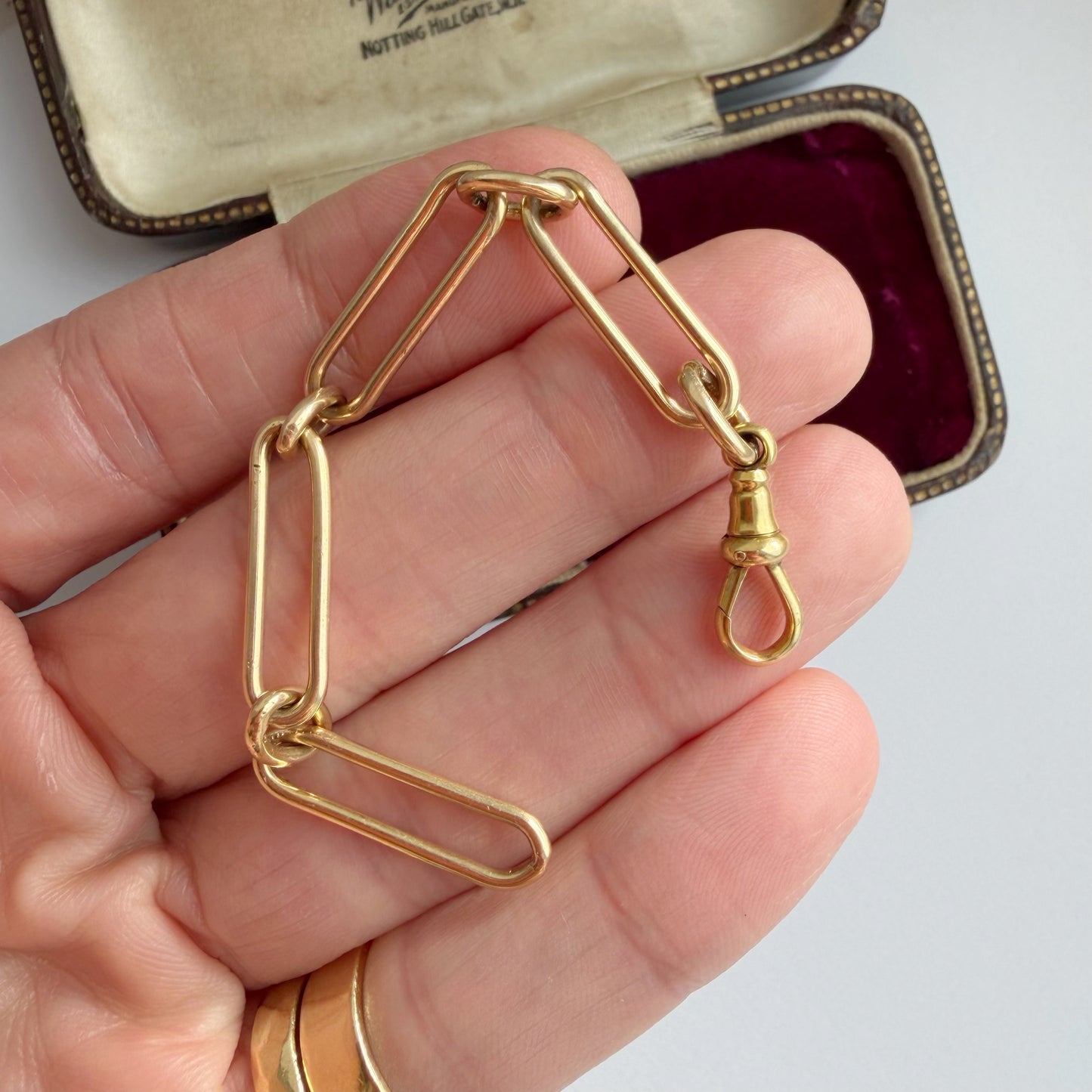 9ct yellow gold paperclip/trombone link extender