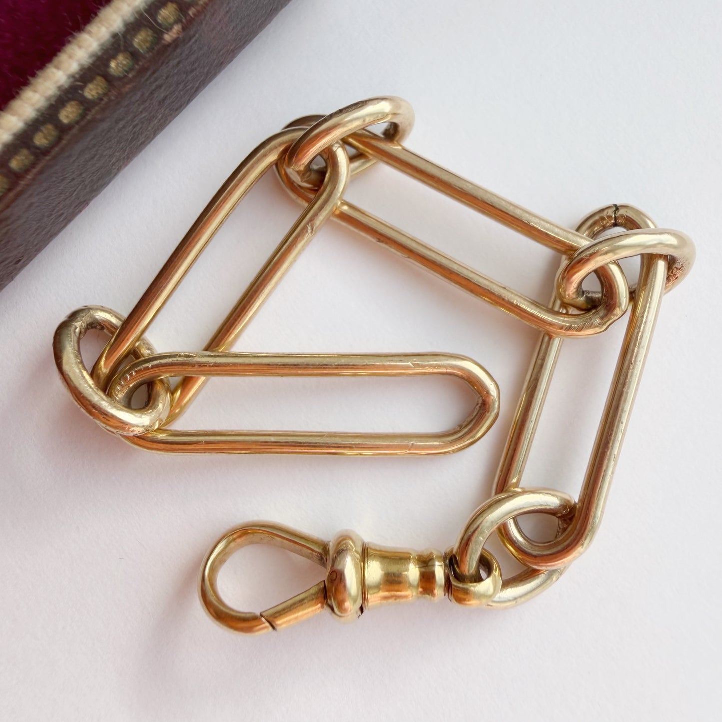 9ct yellow gold paperclip/trombone link extender