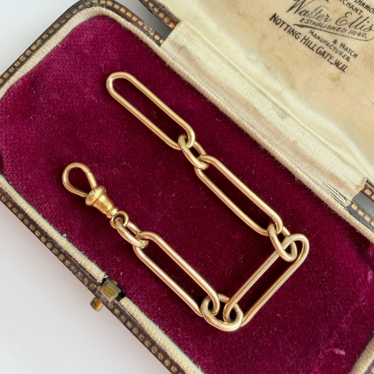 9ct yellow gold paperclip/trombone link extender
