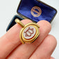 Antique 18ct gold triple stone spinning fob