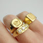 Vintage 18ct gold & diamond startburst set ring