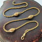 Victorian Etruscan revival 15ct gold rope chain