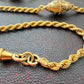 Victorian Etruscan revival 15ct gold rope chain