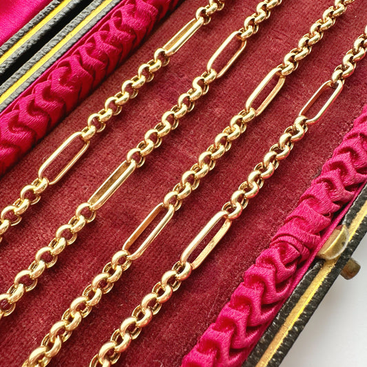 Vintage 9ct UnoAErre mixed link chain