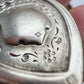 Antique sterling silver heart shaped fob