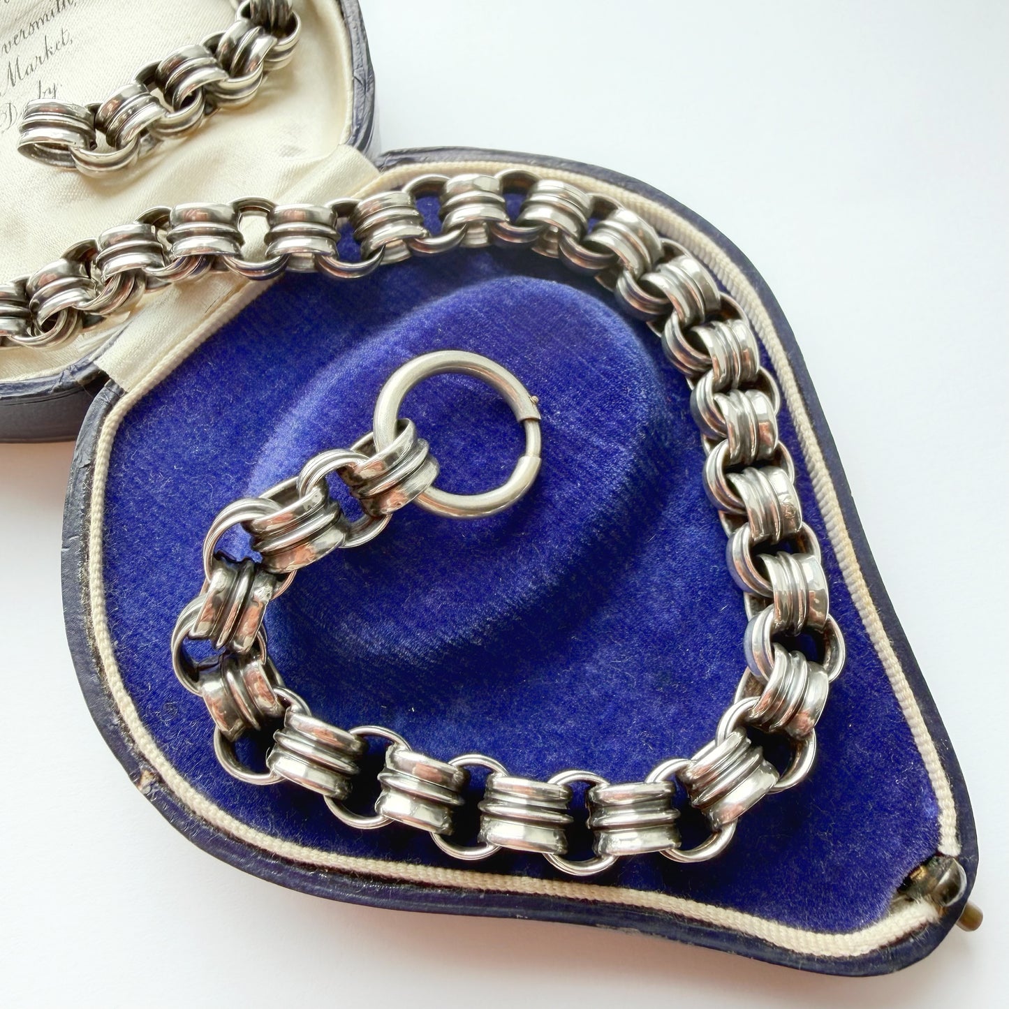 Victorian sterling silver double belcher collar chain
