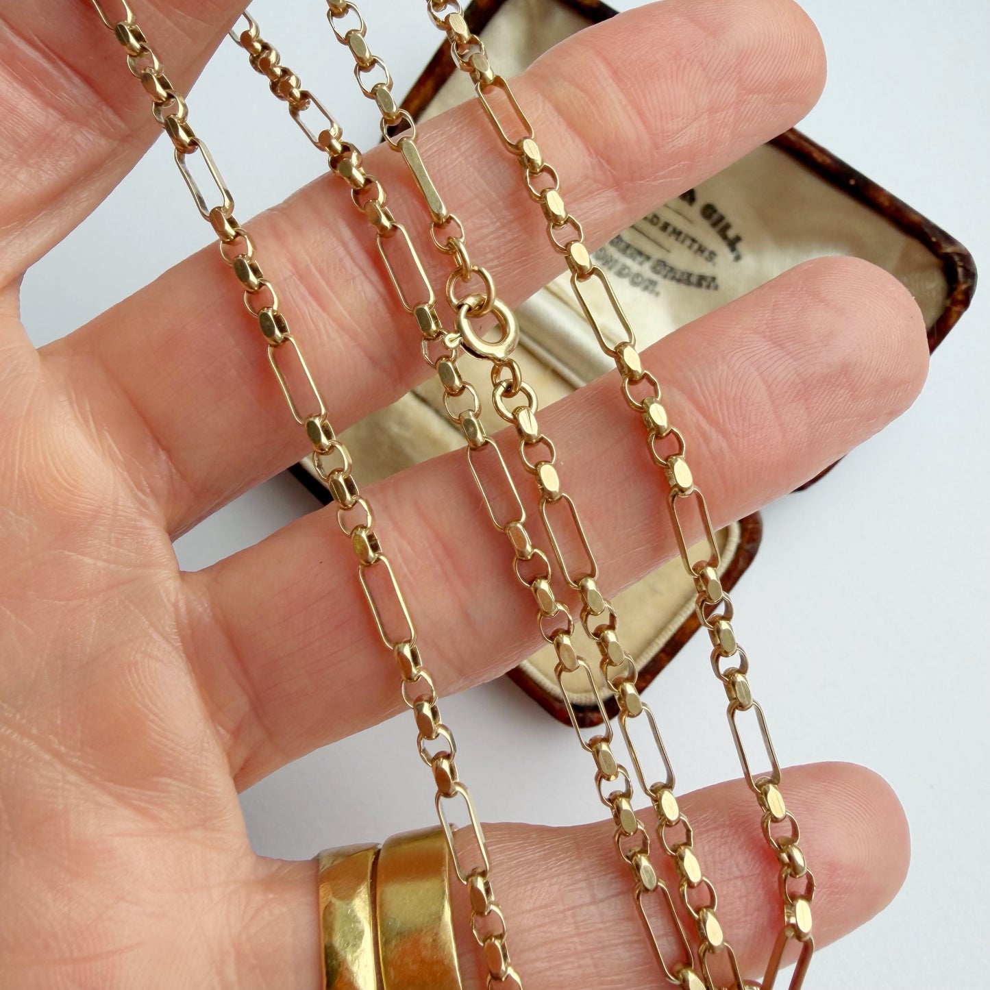 Vintage 9ct gold mixed link chain