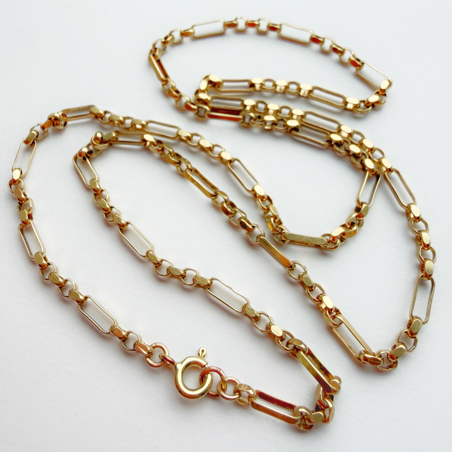 Vintage 9ct gold mixed link chain