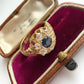 Victorian 18ct gold, diamond & sapphire ring